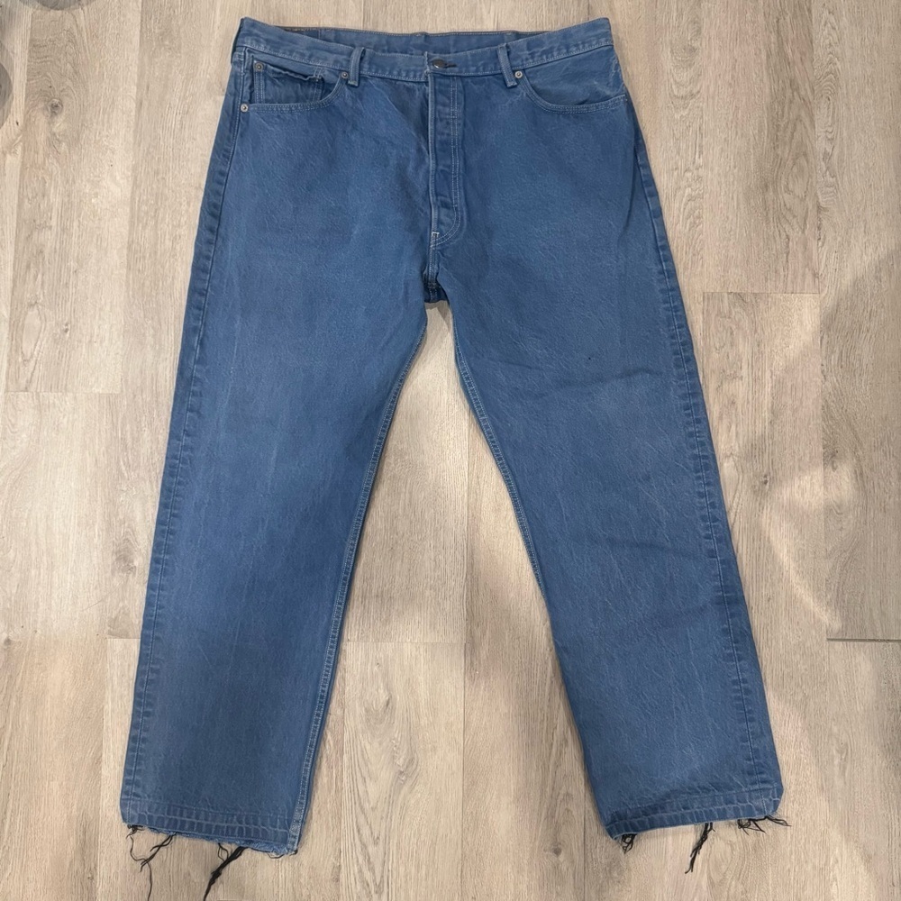 Levi's 501 Men's Jeans 42x32 Blue Denim, Button Fly, Regular Straight, Mid-Rise